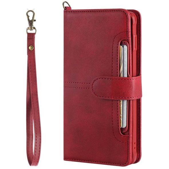 Galaxy S10+ Multifunctional Detachable Magnetic Horizontal Flip Leather Case with Card Slots & Holder & Wallet & Photo Frame(Red)