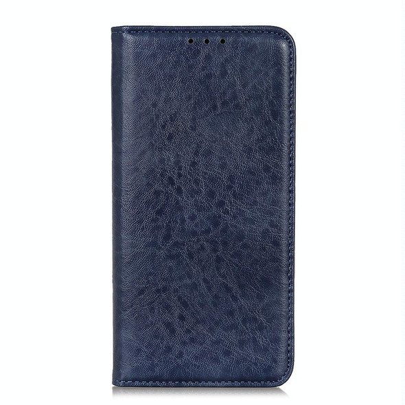 Galaxy A21s Magnetic Crazy Horse Texture Horizontal Flip Leather Case with Holder & Card Slots & Wallet(Blue)
