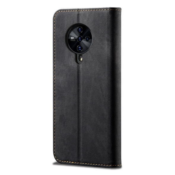 Vivo S6 Denim Texture Casual Style Horizontal Flip Leather Case with Holder & Card Slots & Wallet(Black)