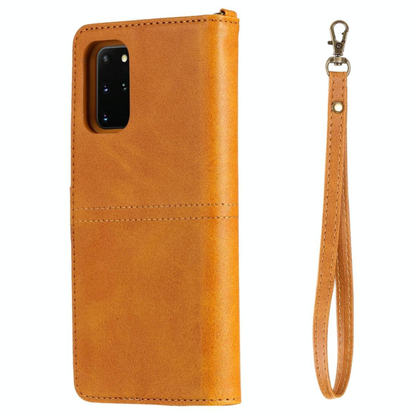 Galaxy S20 Plus Multifunctional Detachable Magnetic Horizontal Flip Leather Case with Card Slots & Holder & Wallet(Brown)