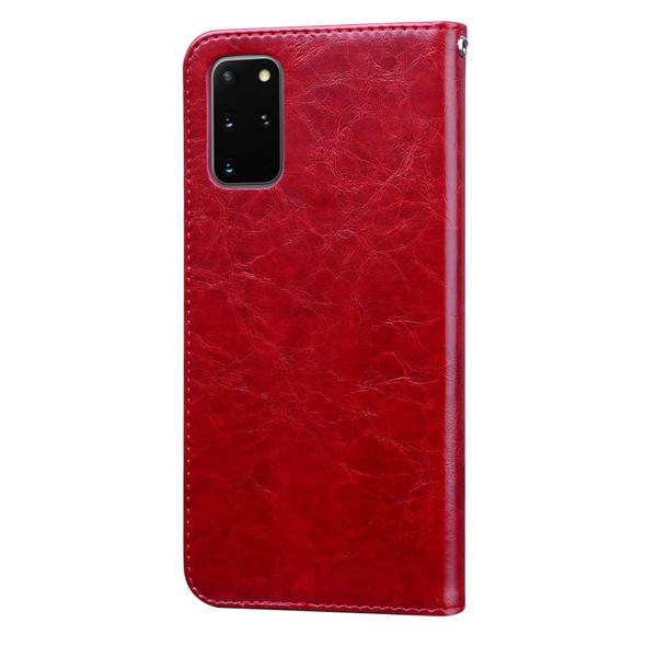 Galaxy S20 Plus Business Style Oil Wax Texture Horizontal Flip Leather Case, with Holder & Card Slots & Wallet(Red)