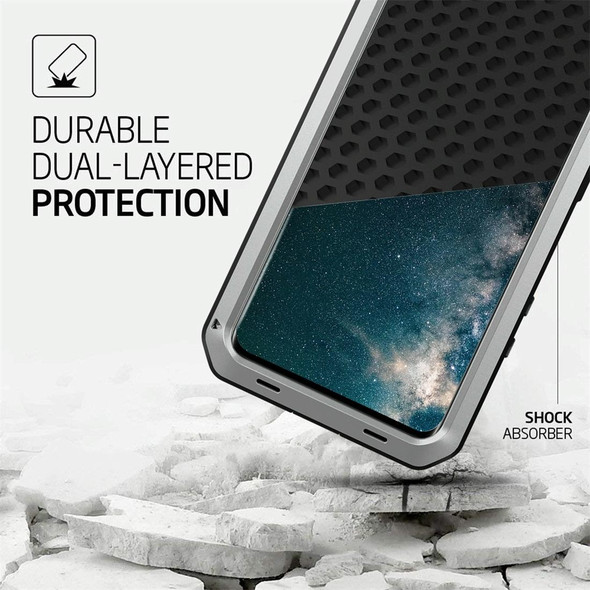 Galaxy S20+ Shockproof Waterproof Silicone + Zinc Alloy Protective Case(Silver)