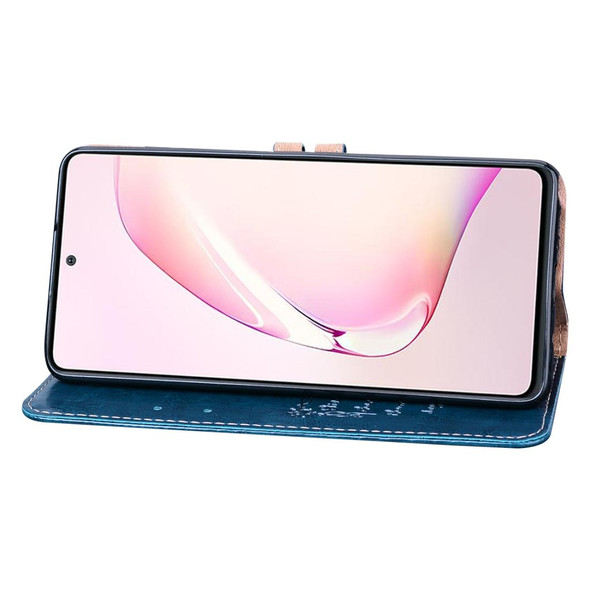 Galaxy A81 / Note 10 Lite Business Style Oil Wax Texture Horizontal Flip Leather Case, with Holder & Card Slots & Wallet(Blue)