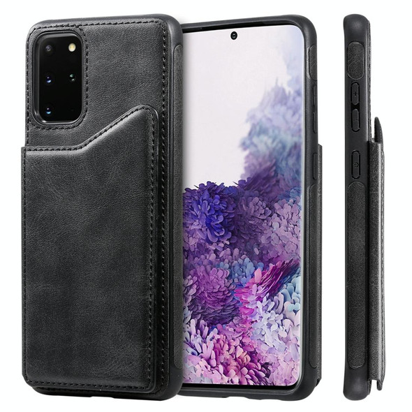 Galaxy S20 Plus Calf Texture Horizontal Flip Leather Case with Holder & Card Slots & Frame(Black)