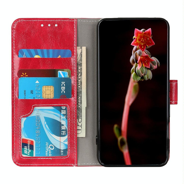 Galaxy XCover Pro Retro Crazy Horse Texture Horizontal Flip Leather Case with Holder & Card Slots & Photo Frame & Wallet(Red)