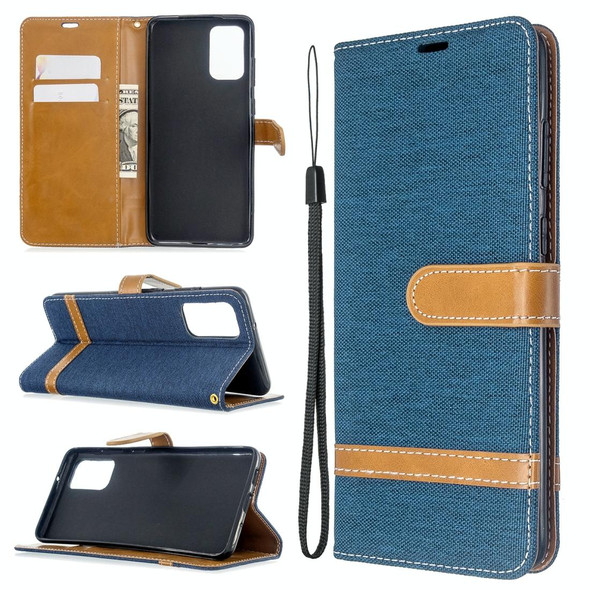 Galaxy S20 Ultra Color Matching Denim Texture Horizontal Flip PU Leather Case with Holder & Card Slots & Wallet & Lanyard(Dark Blue)