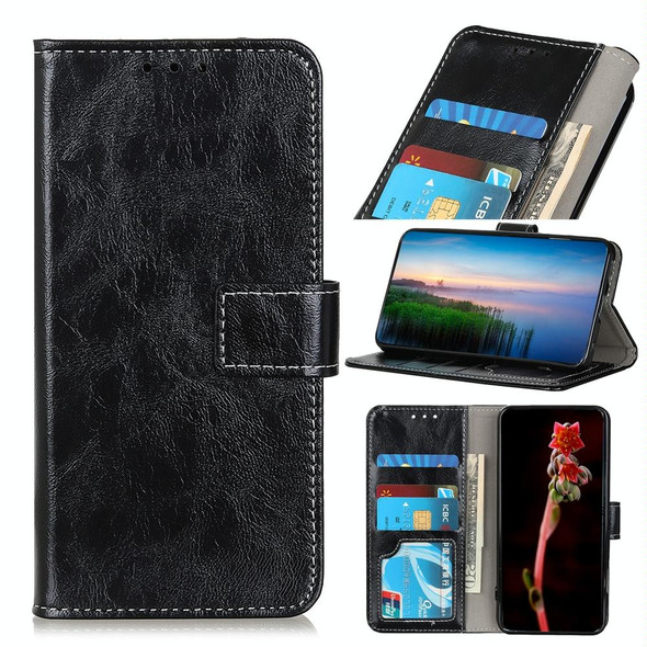 Galaxy S20 Ultra Retro Crazy Horse Texture Horizontal Flip Leather Case with Holder & Card Slots & Photo Frame & Wallet(Black)