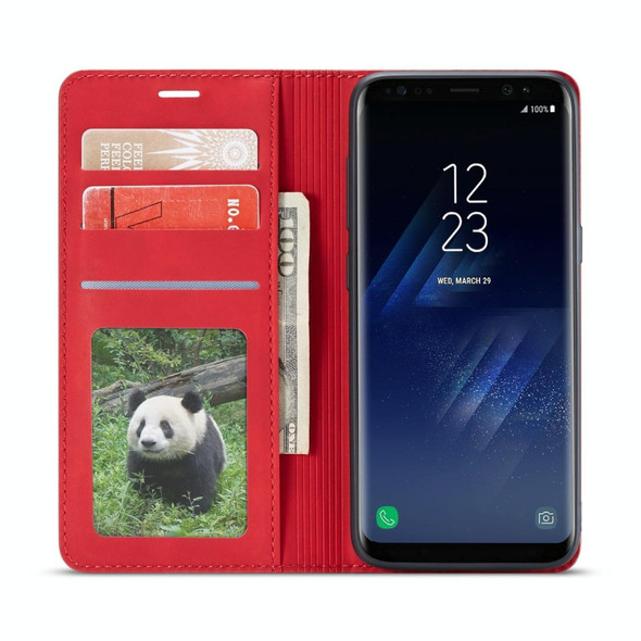 Galaxy S8+ Forwenw Dream Series Oil Edge Strong Magnetism Horizontal Flip Leather Case with Holder & Card Slots & Wallet & Photo Frame(Red)