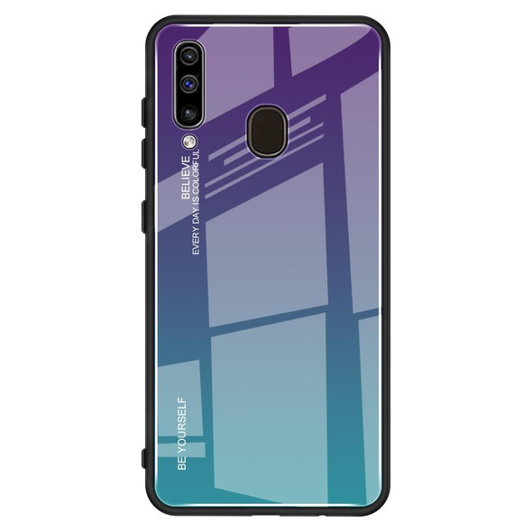Galaxy A60 Gradient Color Glass Case(Purple)