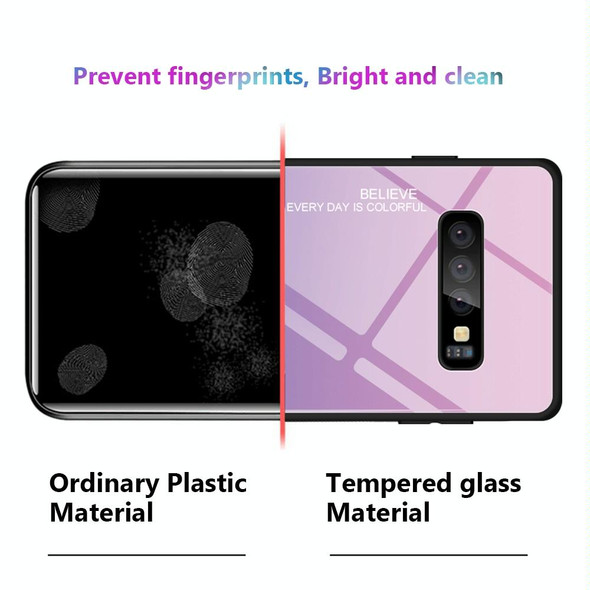 Galaxy S10 Gradient Color Glass Case(Sky Blue)