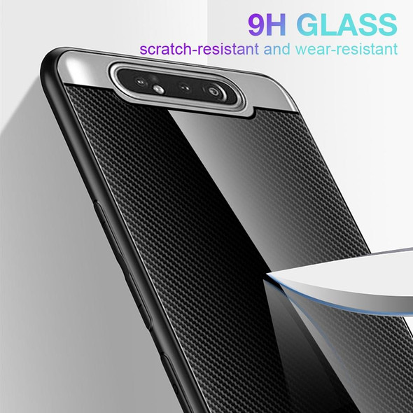 Galaxy A80 / A90 Texture Gradient Glass Protective Case(White)