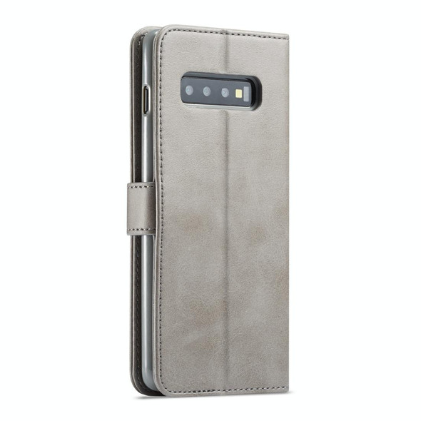 Galaxy S10 Plus LC.IMEEKE Calf Texture Horizontal Flip Leather Case, with Holder & Card Slots & Wallet(Grey)