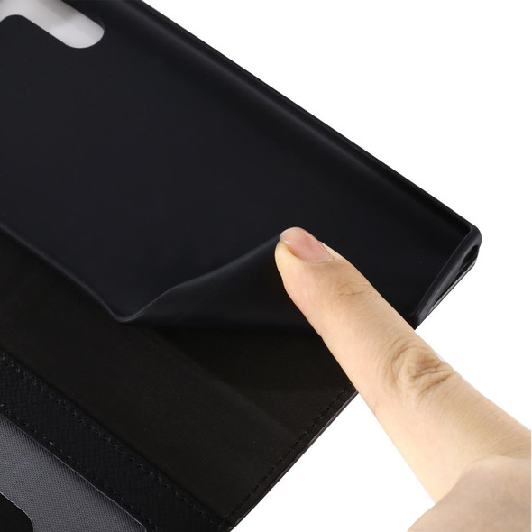 Galaxy Note 10 GEBEI Top-grain Leather Horizontal Flip Protective Case with Holder & Card Slots & Wallet & Photo Frame(Black)