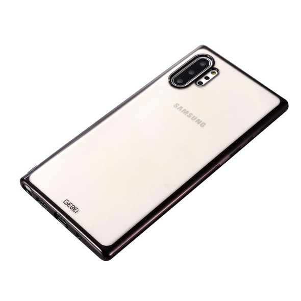 Galaxy Note 10+ GEBEI Plating TPU Shockproof Protective Case(Black)