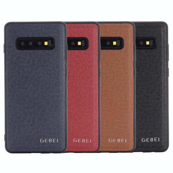 Galaxy S10 GEBEI Full-coverage Shockproof Leather Protective Case(Blue)