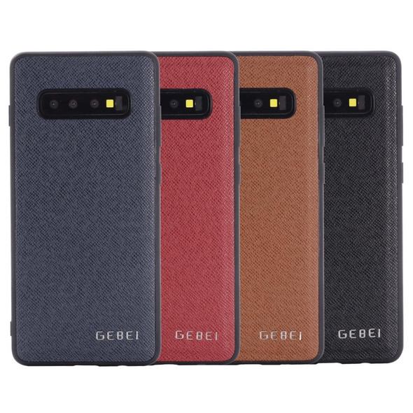 Galaxy S10 GEBEI Full-coverage Shockproof Leather Protective Case(Black)