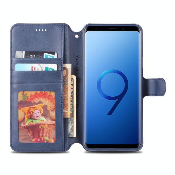 Galaxy S9 Plus AZNS Calf Texture Magnetic Horizontal Flip PU Leather Case with Holder & Card Slots & Photo Frame(Blue)