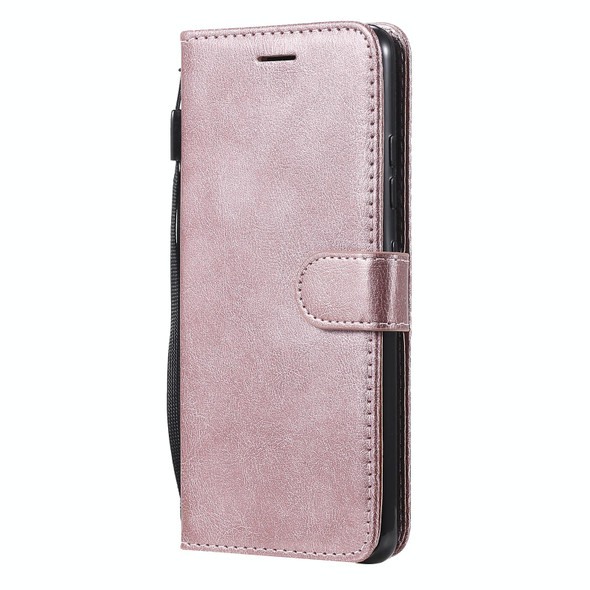 Samsung Galaxy A32 4G Solid Color Horizontal Flip Protective Leather Case with Holder & Card Slots & Wallet & Photo Frame & Lanyard(Rose Gold)