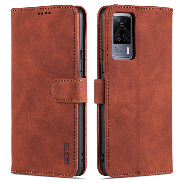 vivo S9e AZNS Skin Feel Calf Texture Horizontal Flip Leather Case with Card Slots & Holder & Wallet(Brown)