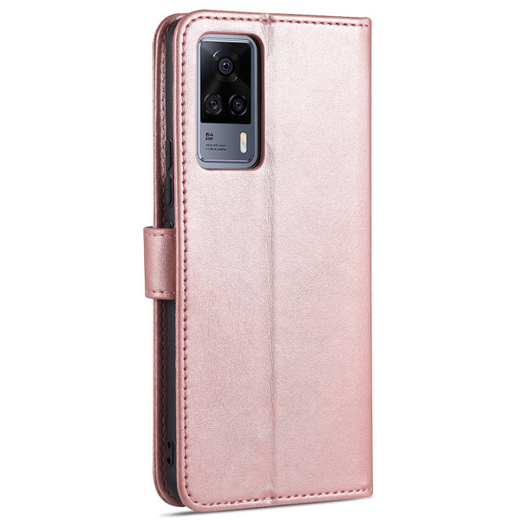 vivo S9e AZNS Skin Feel Calf Texture Horizontal Flip Leather Case with Card Slots & Holder & Wallet(Rose Gold)