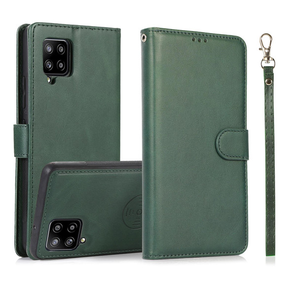 Samsung Galaxy A42 5G Calf Texture 2 in 1 Detachable Magnetic Back Cover Horizontal Flip Leather Case with Holder & Card Slots & Wallet & Photo Frame(Green)