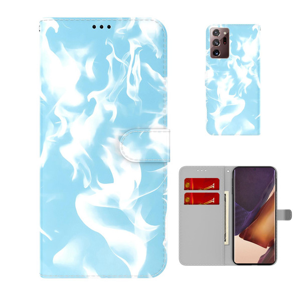 Samsung Galaxy Note20 Ultra Cloud Fog Pattern Horizontal Flip Leather Case with Holder & Card Slot & Wallet(Sky Blue)