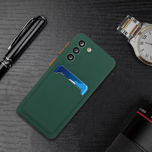 Samsung Galaxy S21+ 5G Card Slot Design Shockproof TPU Protective Case(Dark Green)