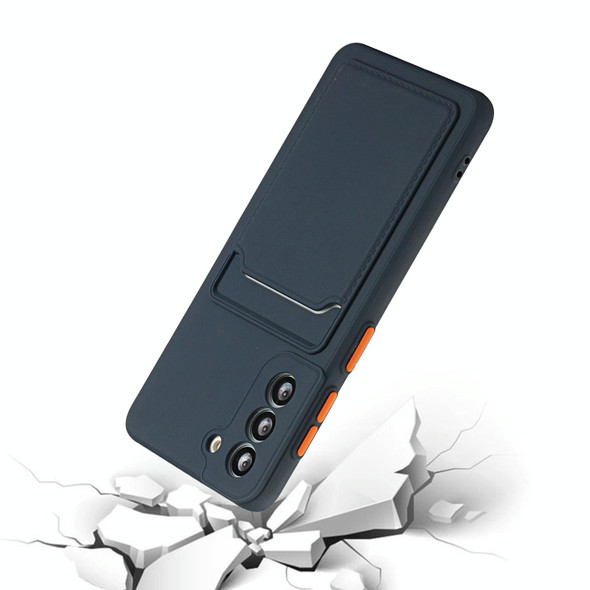 Samsung Galaxy S21+ 5G Card Slot Design Shockproof TPU Protective Case(Dark Blue)