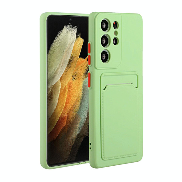 Samsung Galaxy S21 Ultra 5G Card Slot Design Shockproof TPU Protective Case(Green)