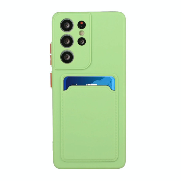 Samsung Galaxy S21 Ultra 5G Card Slot Design Shockproof TPU Protective Case(Green)