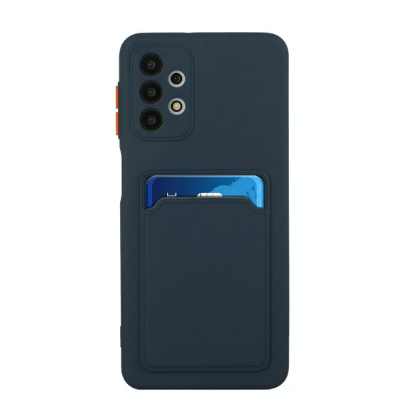 Samsung Galaxy A52 5G / 4G Card Slot Design Shockproof TPU Protective Case(Dark Blue)