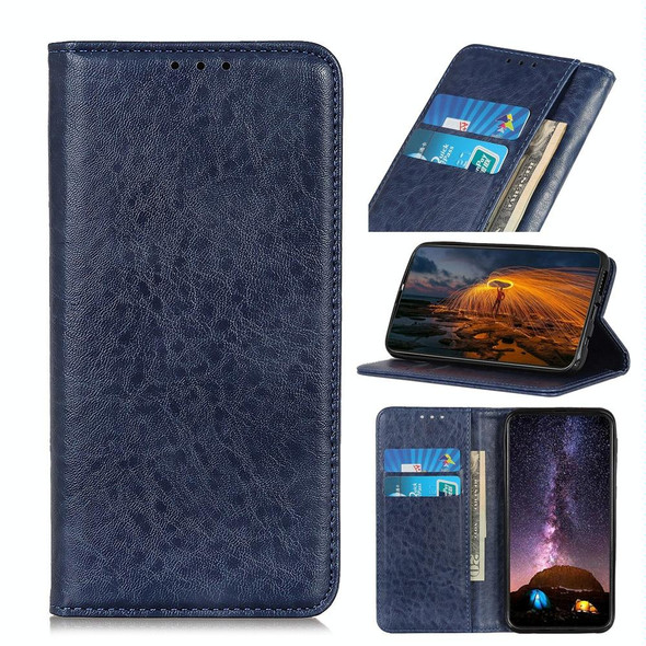 Samsung Galaxy A82 5G / Quantum 2 Magnetic Crazy Horse Texture Horizontal Flip Leather Case with Holder & Card Slots & Wallet(Blue)