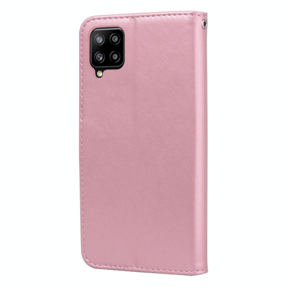 Samsung Galaxy A42 5G Rose Embossed Horizontal Flip PU Leather Case with Holder & Card Slots & Wallet(Rose Gold)
