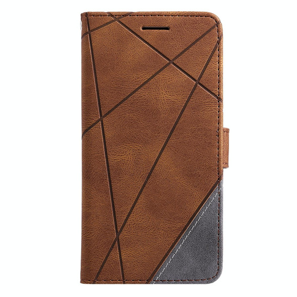 Samsung Galaxy A42 5G Skin Feel Splicing Horizontal Flip Leather Case with Holder & Card Slots & Wallet & Photo Frame(Brown)