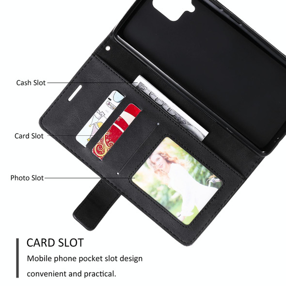 Samsung Galaxy A42 5G Skin Feel Splicing Horizontal Flip Leather Case with Holder & Card Slots & Wallet & Photo Frame(Black)