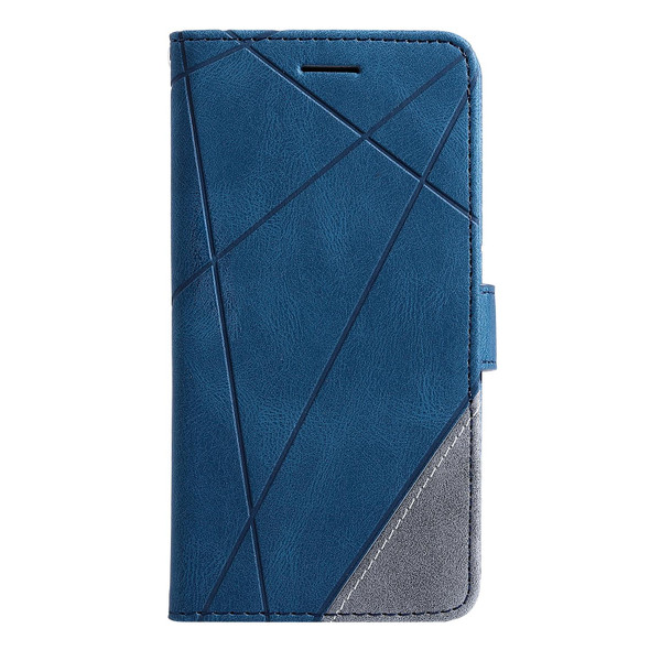 Samsung Galaxy A42 5G Skin Feel Splicing Horizontal Flip Leather Case with Holder & Card Slots & Wallet & Photo Frame(Blue)