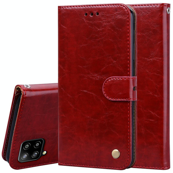 Samsung Galaxy A42 5G Business Style Oil Wax Texture Horizontal Flip Leather Case with Holder & Card Slots & Wallet(Red)