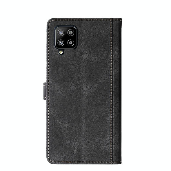 Samsung Galaxy A42 5G Stitching Skin Feel Magnetic Buckle Horizontal Flip PU Leather Case with Holder & Card Slots & Wallet(Black)
