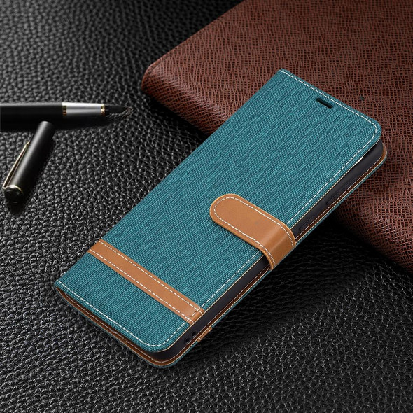 Samsung Galaxy A02 Color Matching Denim Texture Horizontal Flip Leather Case with Holder & Card Slots & Wallet & Lanyard(Green)