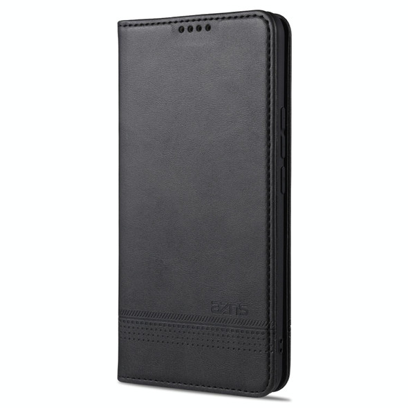 vivo X60 Pro AZNS Magnetic Calf Texture Horizontal Flip Leather Case with Card Slots & Holder & Wallet(Black)