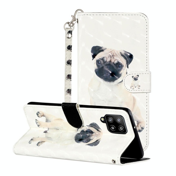 Samsung Galaxy A42 5G 3D Pattern Horizontal Flip PU Leather Case with Holder & Card Slots & Wallet(Pug)