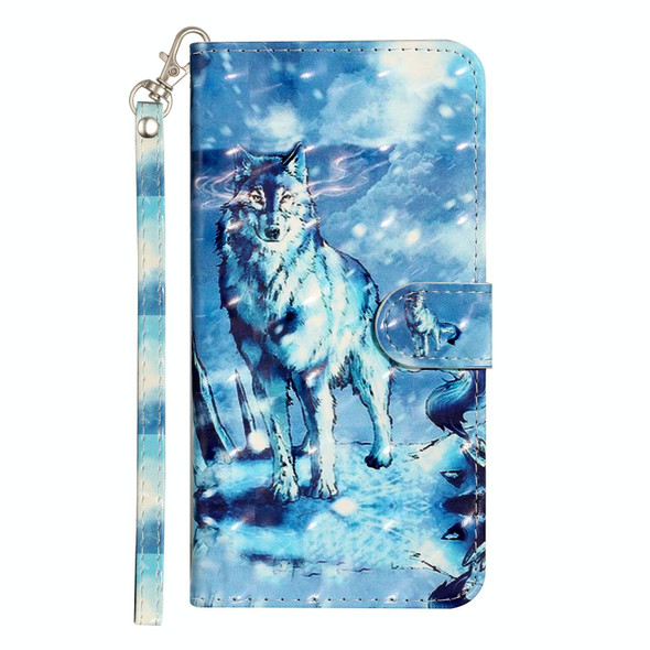 Samsung Galaxy A72 5G / 4G 3D Pattern Horizontal Flip PU Leather Case with Holder & Card Slots & Wallet(Snow Mountain Wolf)