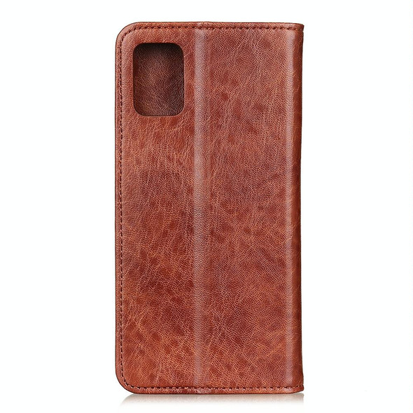 Samsung Galaxy A02s (US Version) Magnetic Crazy Horse Texture Horizontal Flip Leather Case with Holder & Card Slots & Wallet(Brown)