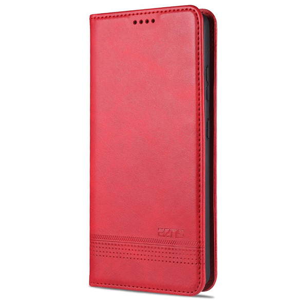 Samsung Galaxy S21+ 5G AZNS Magnetic Calf Texture Horizontal Flip Leather Case with Card Slots & Holder & Wallet(Red)