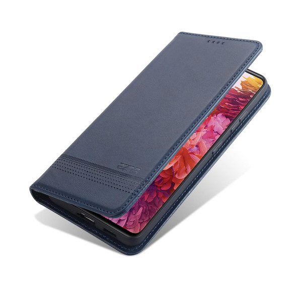 Samsung Galaxy S21+ 5G AZNS Magnetic Calf Texture Horizontal Flip Leather Case with Card Slots & Holder & Wallet(Dark Blue)