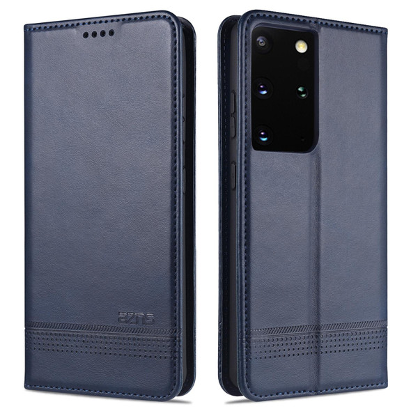 Samsung Galaxy S21+ 5G AZNS Magnetic Calf Texture Horizontal Flip Leather Case with Card Slots & Holder & Wallet(Dark Blue)
