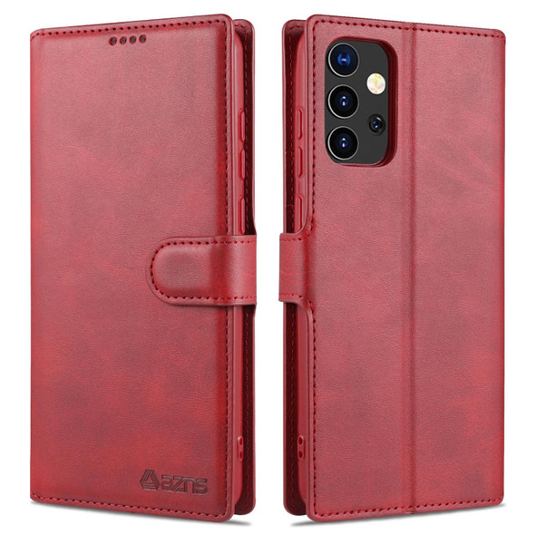 Samsung Galaxy A72 5G / 4G AZNS Calf Texture Horizontal Flip Leather Case with Holder & Card Slots & Wallet & Photo Frame(Red)