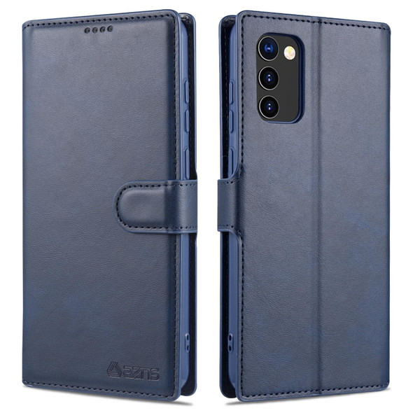 Samsung Galaxy A02s (EU Version) AZNS Calf Texture Horizontal Flip Leather Case with Holder & Card Slots & Wallet & Photo Frame(Blue)