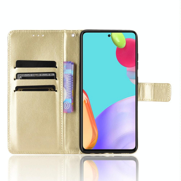 Samsung Galaxy A52 5G / 4G Retro Crazy Horse Texture Horizontal Flip Leather Case with Holder & Card Slots & Photo Frame(Gold)