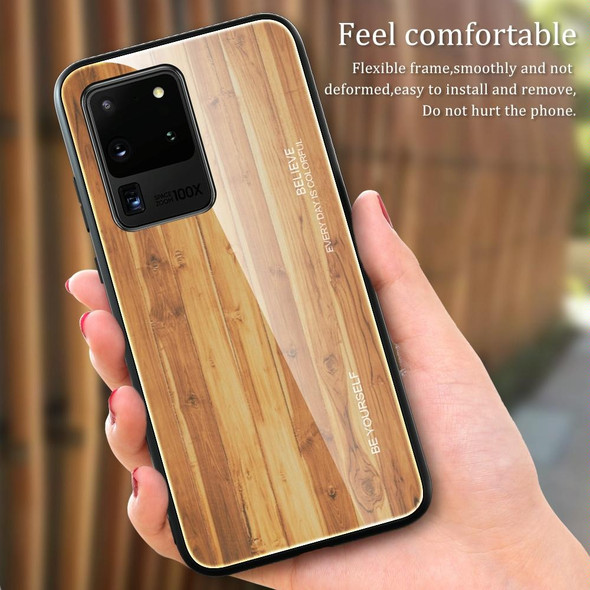 Samsung Galaxy S20 Plus Wood Grain Glass Protective Case(M03)